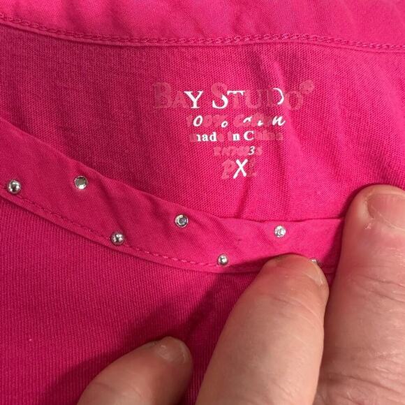 Bay Studio Fitted Pink Cap Sleeve Tee - Picture 3 of 5